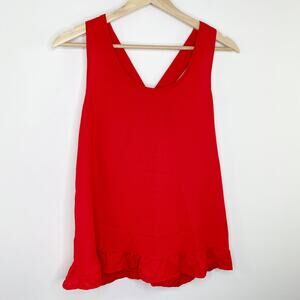 Tinley Red Round Neck Tie Bow Back Sleeveless Tank Top Women's Size Small S